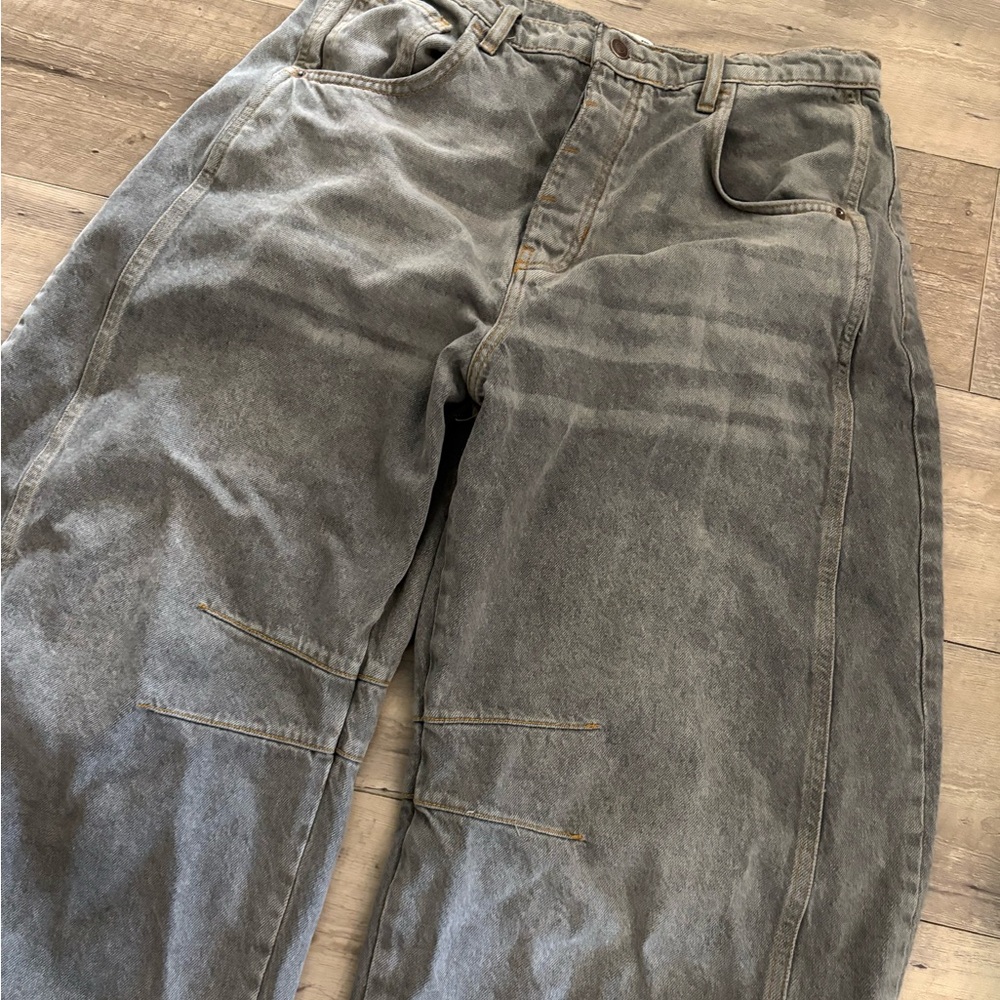 We The Free Washed Gray High-Rise Barrel Jeans - Picture 2 of 4